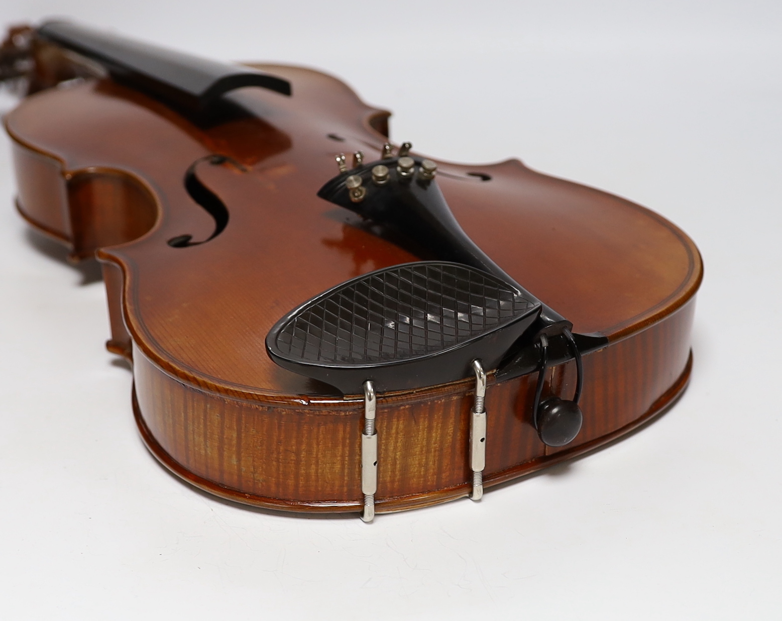 A German viola, labelled Wilhelm Nurnberger, with bow, in case. CITES